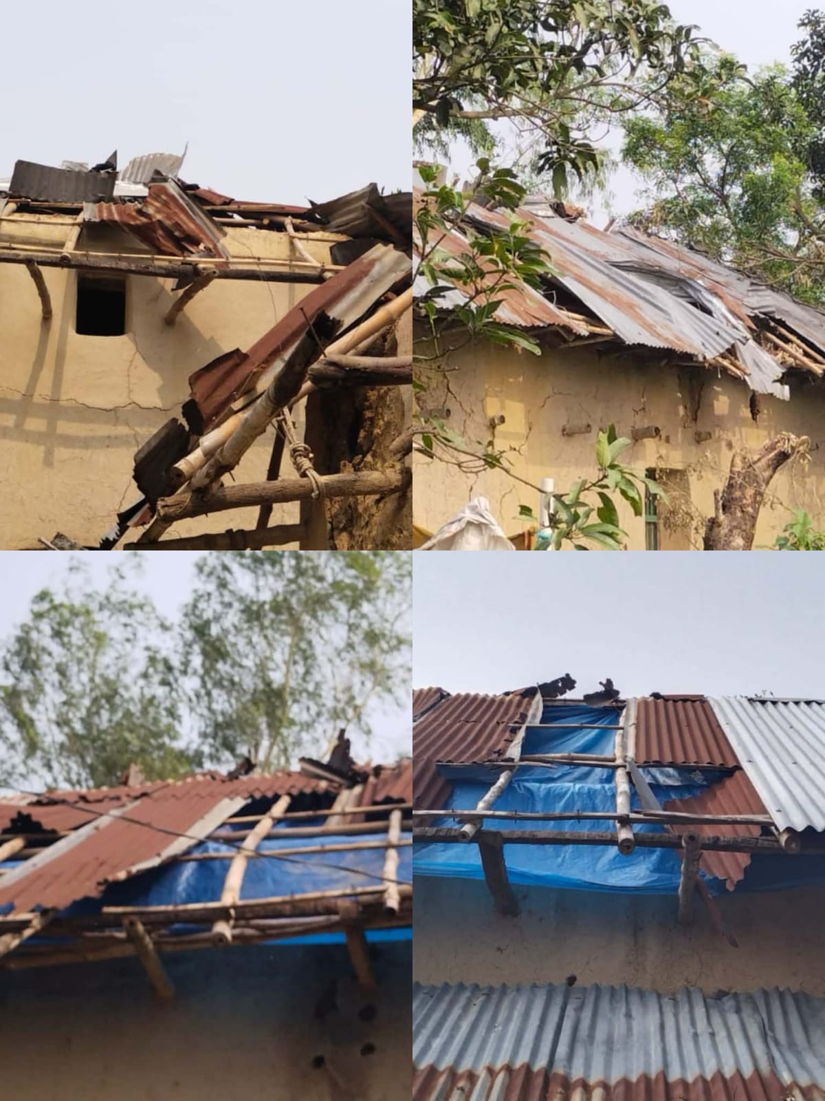 নিয়ামতপুরে ঘূর্ণিঝড়ে লণ্ডভণ্ড বাড়িঘর, সরকারি সহায়তার আকুতি